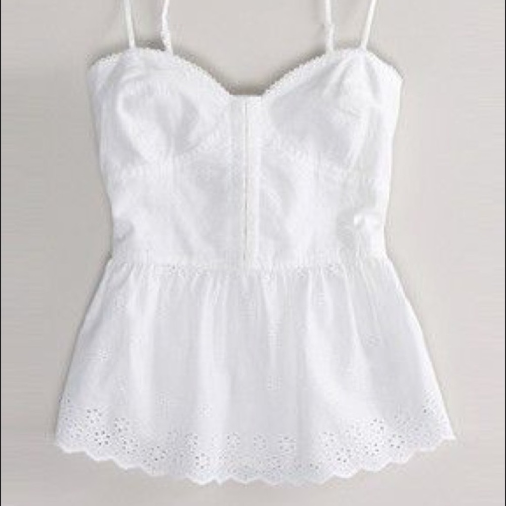 White eyelet detailed tank